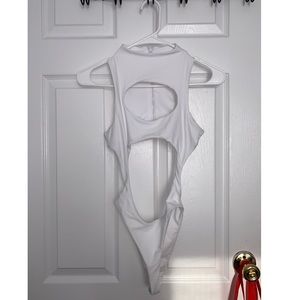 White cut out bodysuit